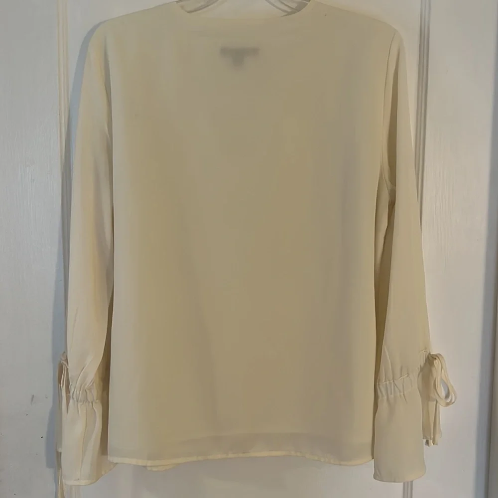 J. Crew ivory Bow-Sleeve blouse size 12